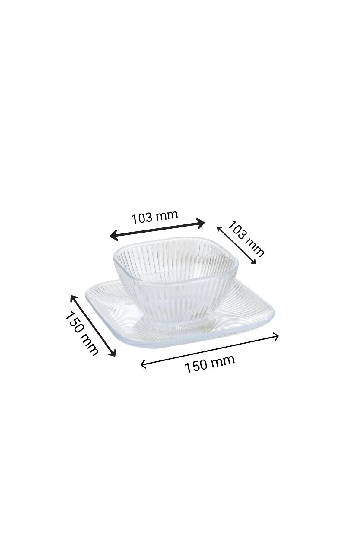 Set of 6 Glass Bowls with Plates