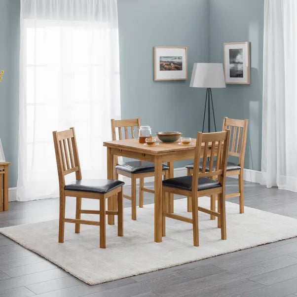 Coxmoor 4-6 Seater Square Extendable Dining Table, Solid Oak