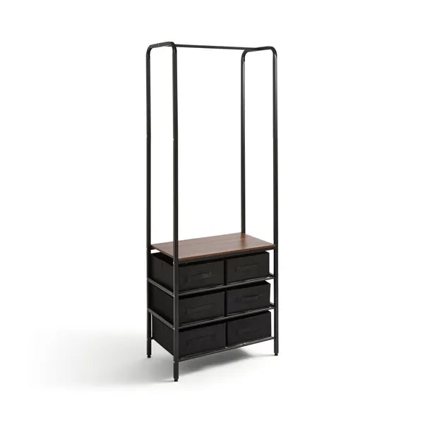 Clothes Rail with Fabric Drawers