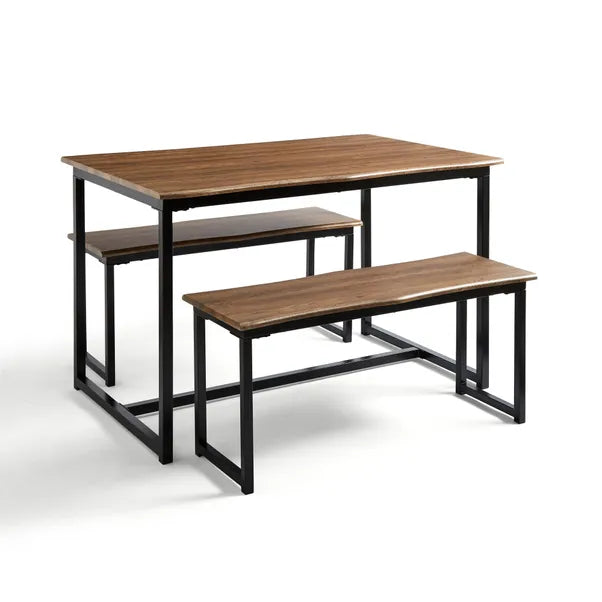 Ronan 4 Seater Wave Edge Dining Table and Bench Set