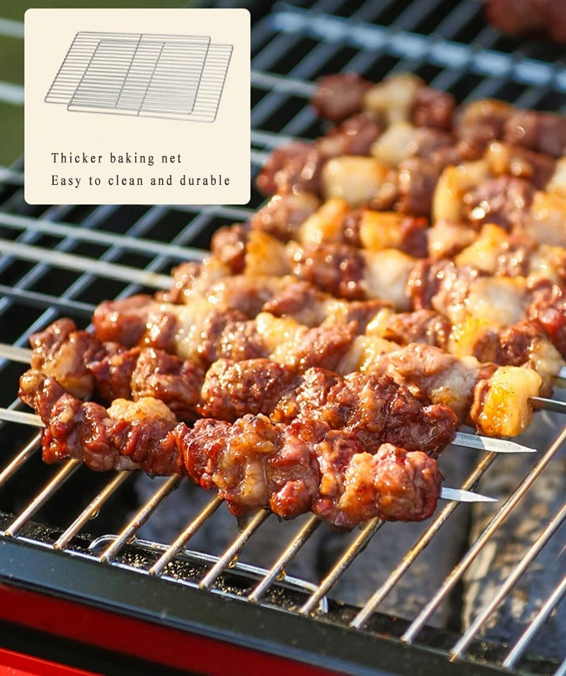 Portable Grill with Side Shelves