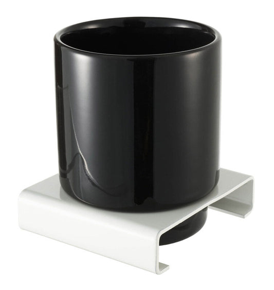 White Holder with Black Glass