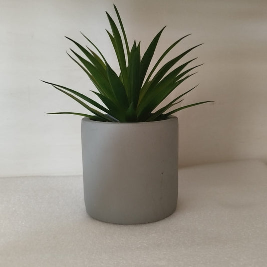 Faux Spiky Succulent in Gray Cement Planter