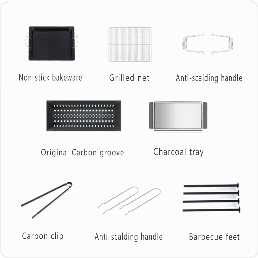 Portable Grill with Side Shelves