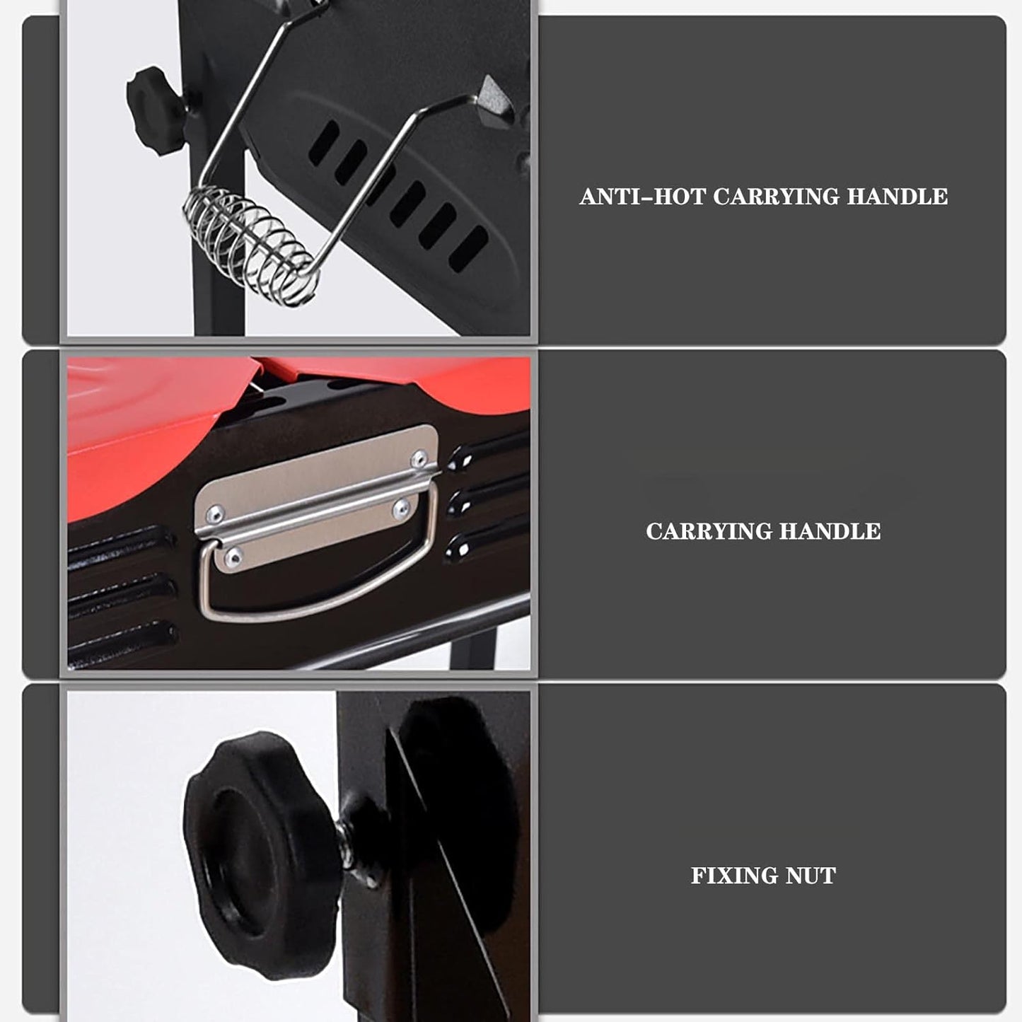 Portable Grill with Side Shelves