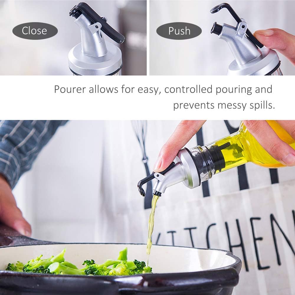 set of 2 Glass Oil Dispenser Bottles