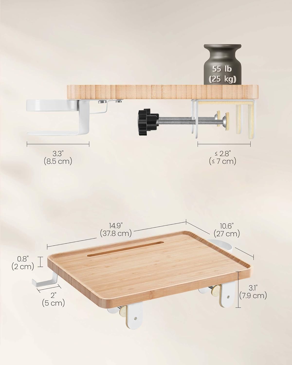 VASAGLE Bedside Shelf LET301N03