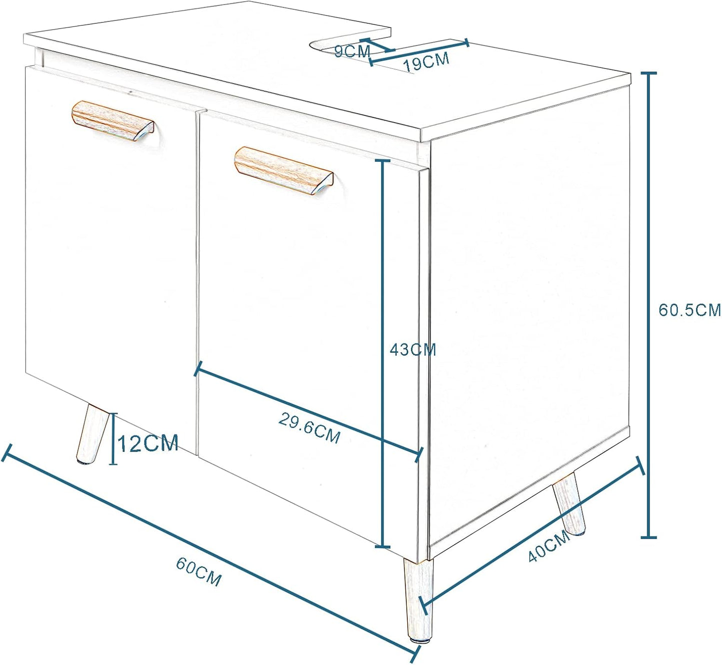 EUGAD Under Sink Bathroom Vanity Unit