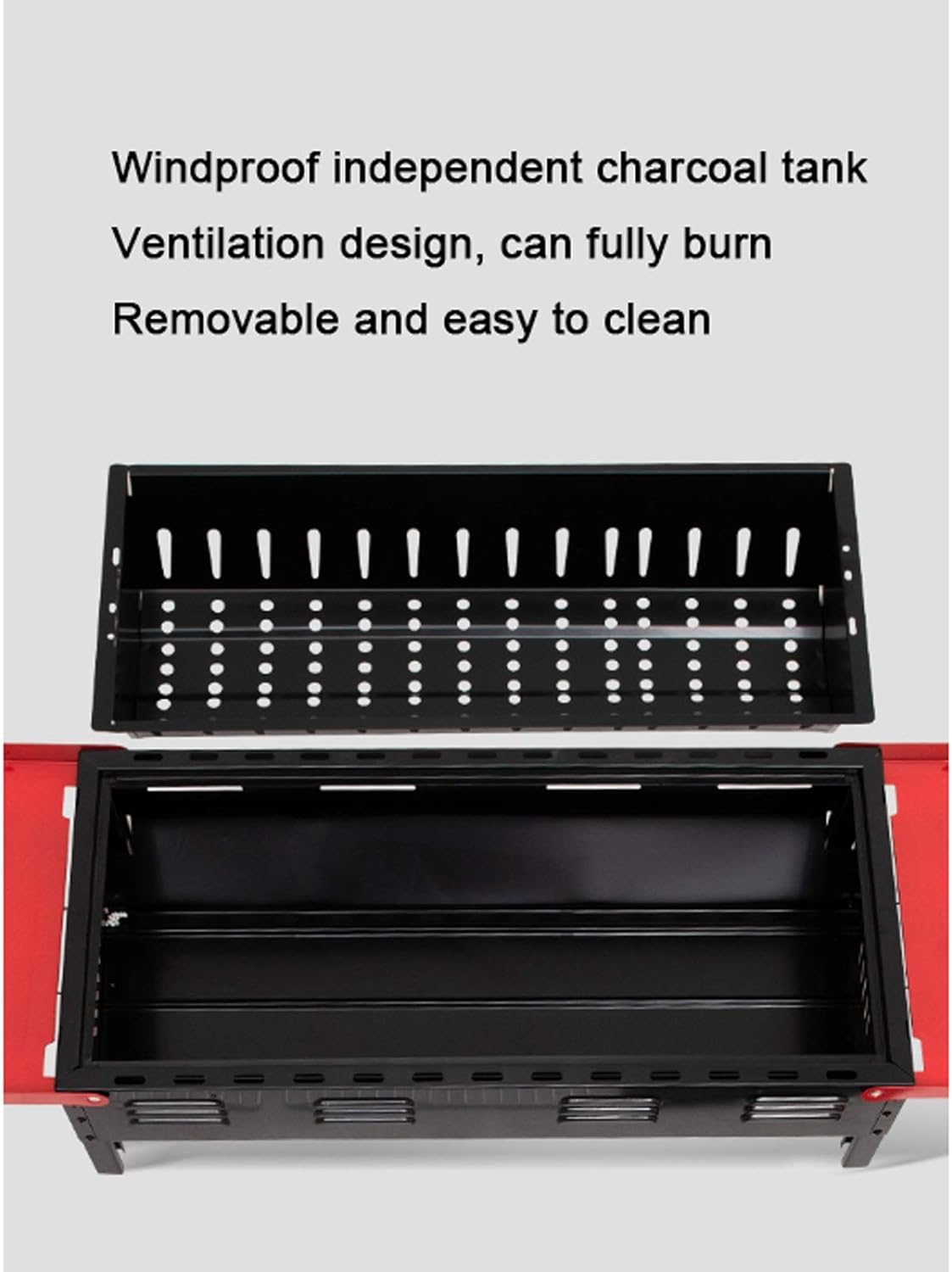 Portable Grill with Side Shelves