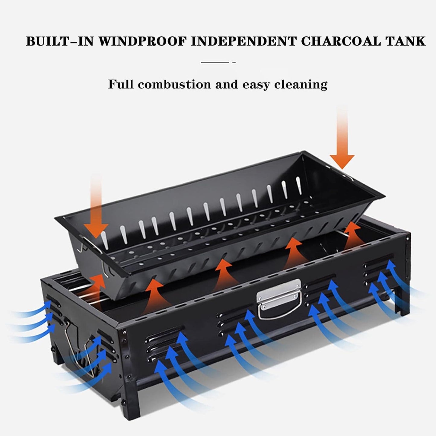Portable Grill with Side Shelves