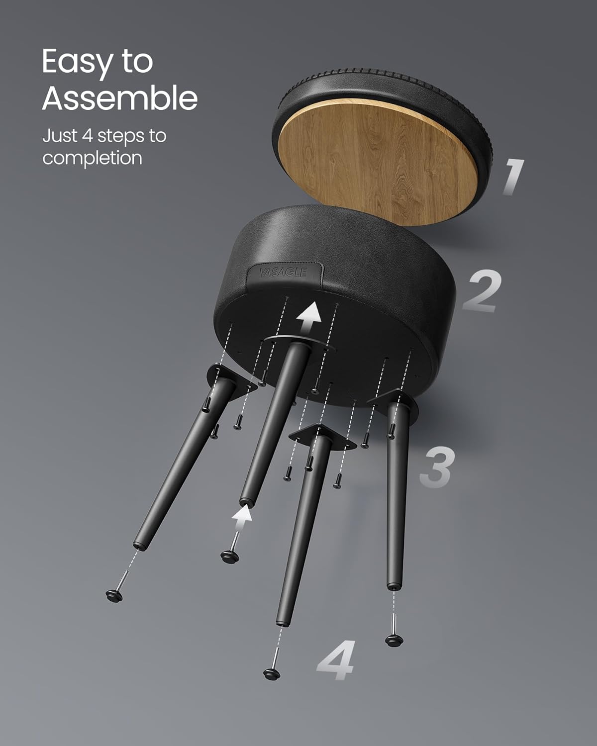 VASAGLE Vanity Chair Stool