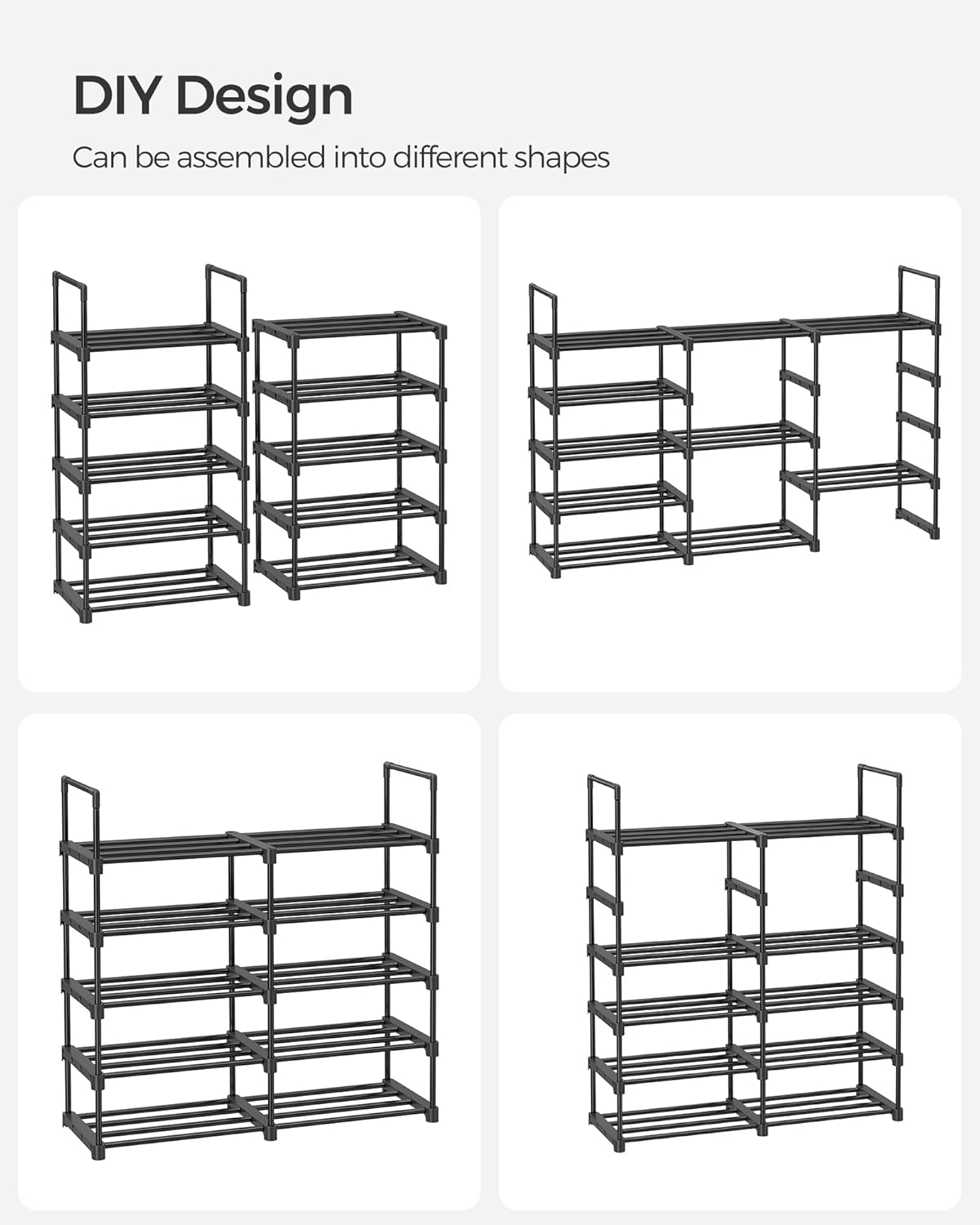 SONGMICS 10-Tier Shoe Rack LSA25BK