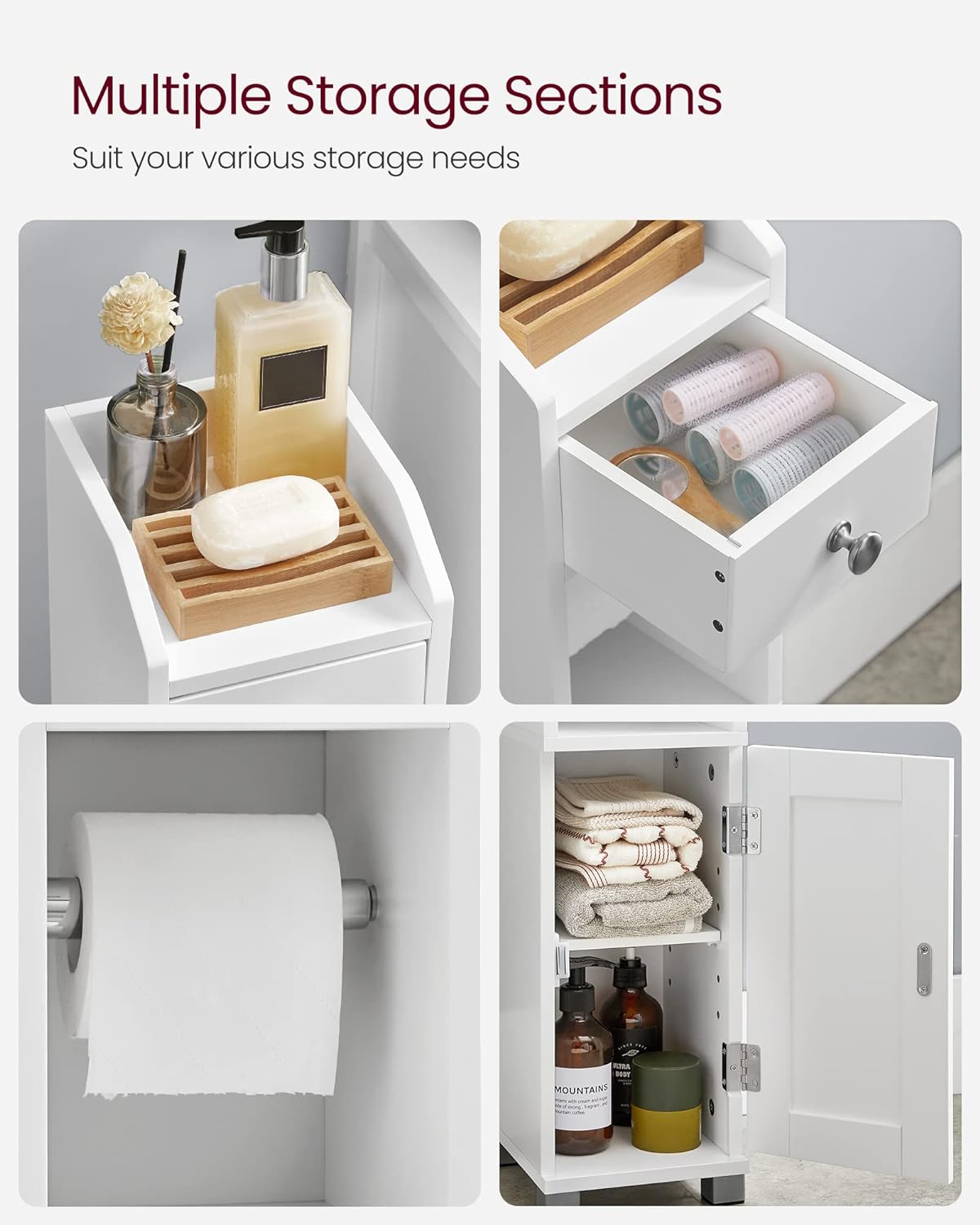 VASAGLE Small Bathroom Storage Cabinet
