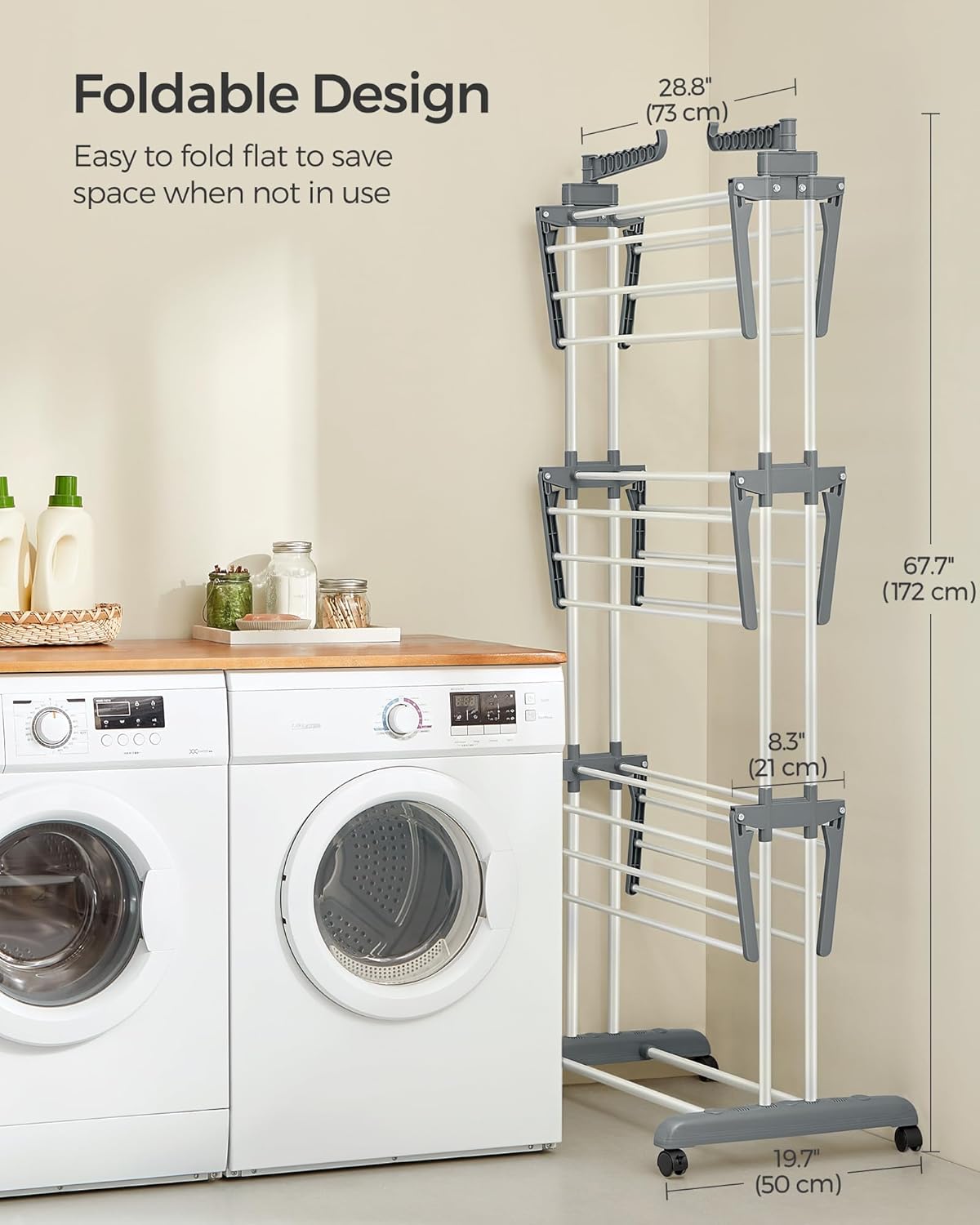 SONGMICS Large Clothes Airer LLR701w01v1