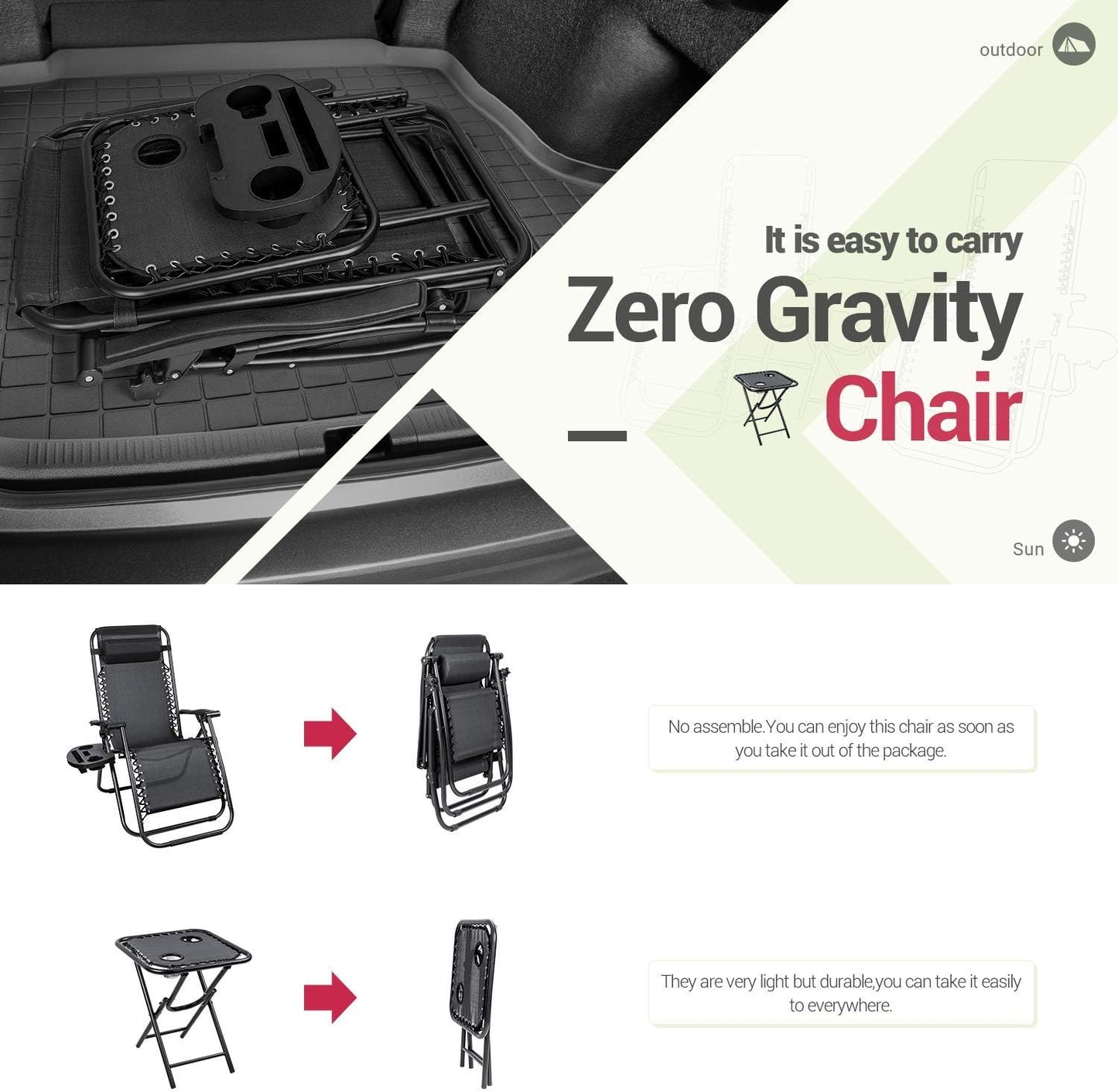 Set of 2 Lounge Chairs with Table