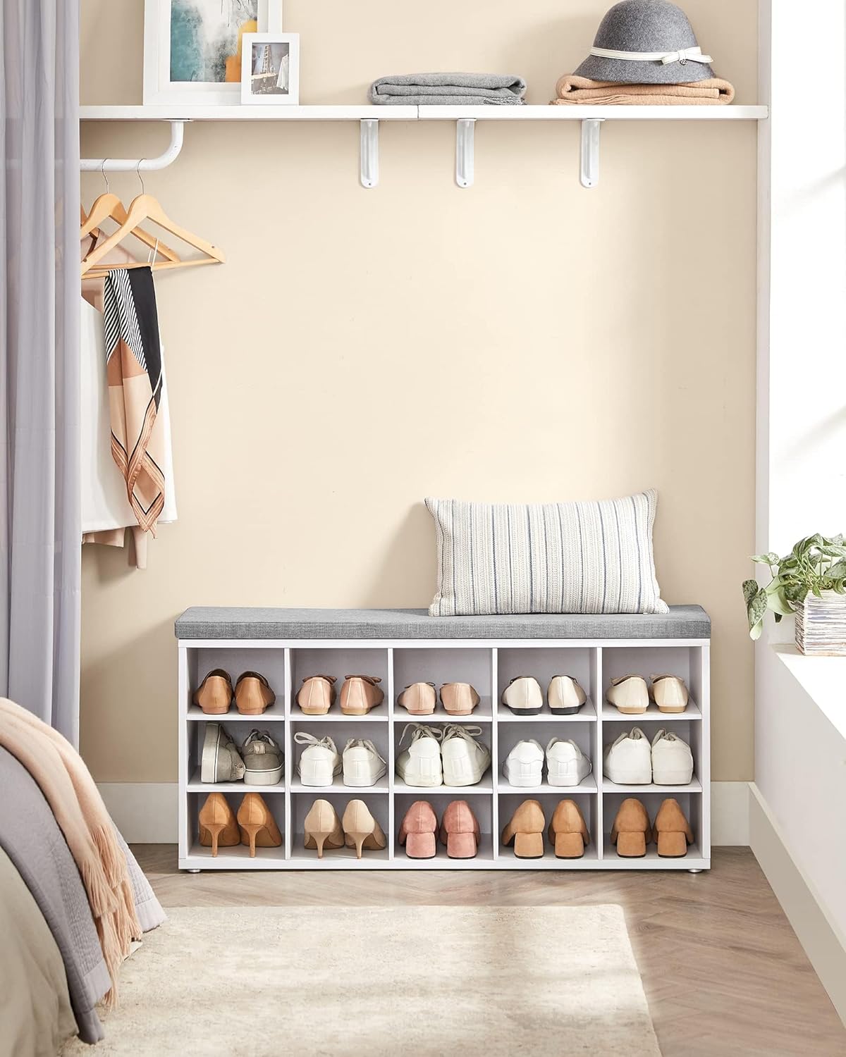 VASAGLE Shoe Bench with Cushion
