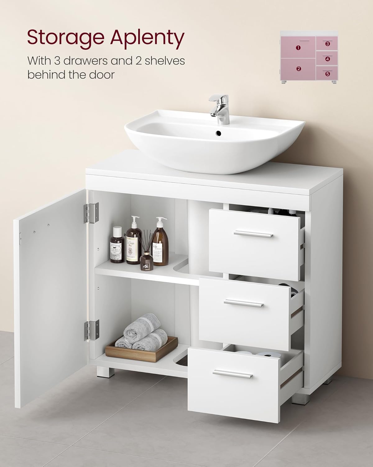 VASAGLE Under Sink Bathroom Cabinet