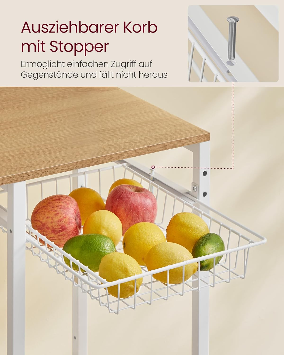 VASAGLE Kitchen Shelf with Sockets KKS031Y19
