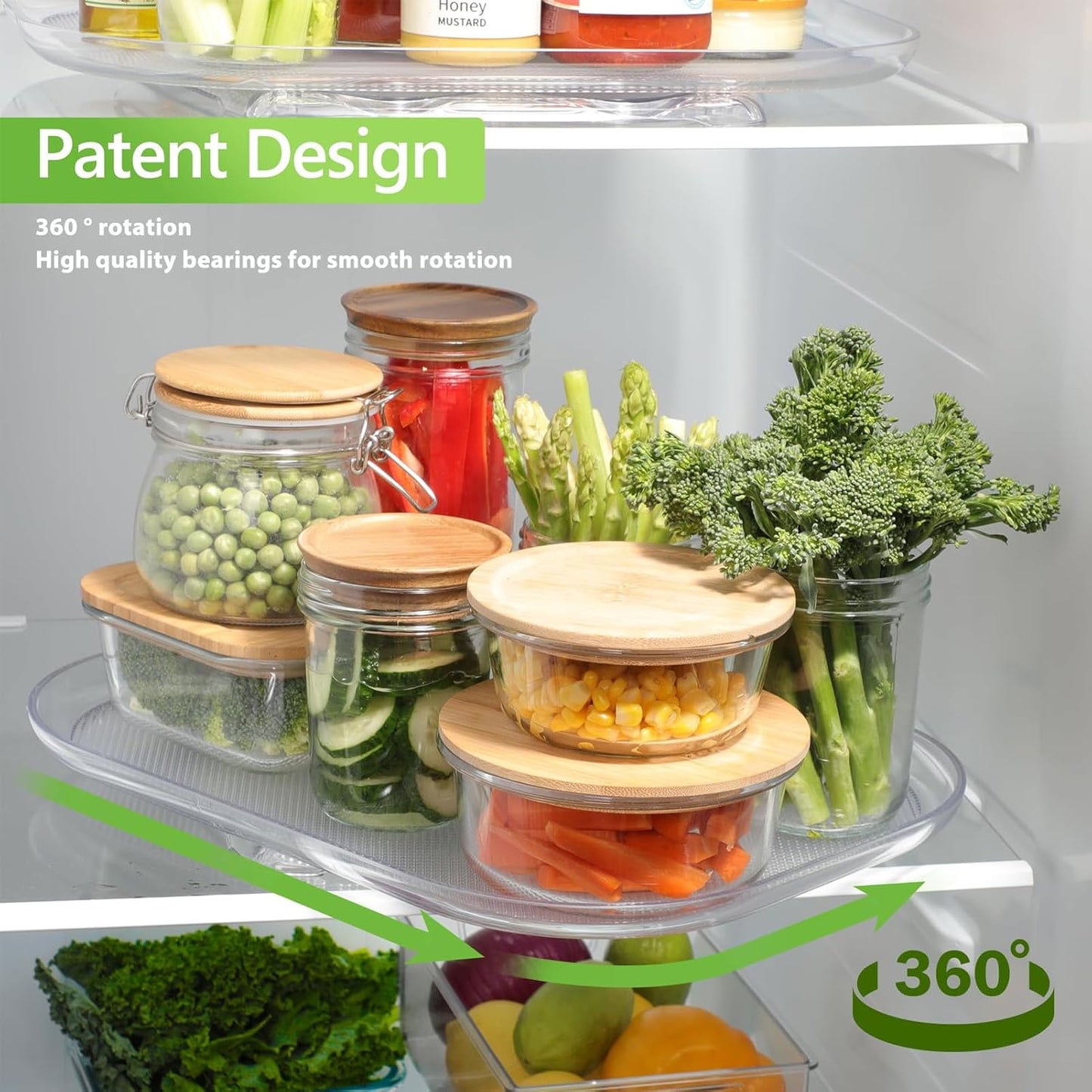 Rotating Fridge Organizer Tray