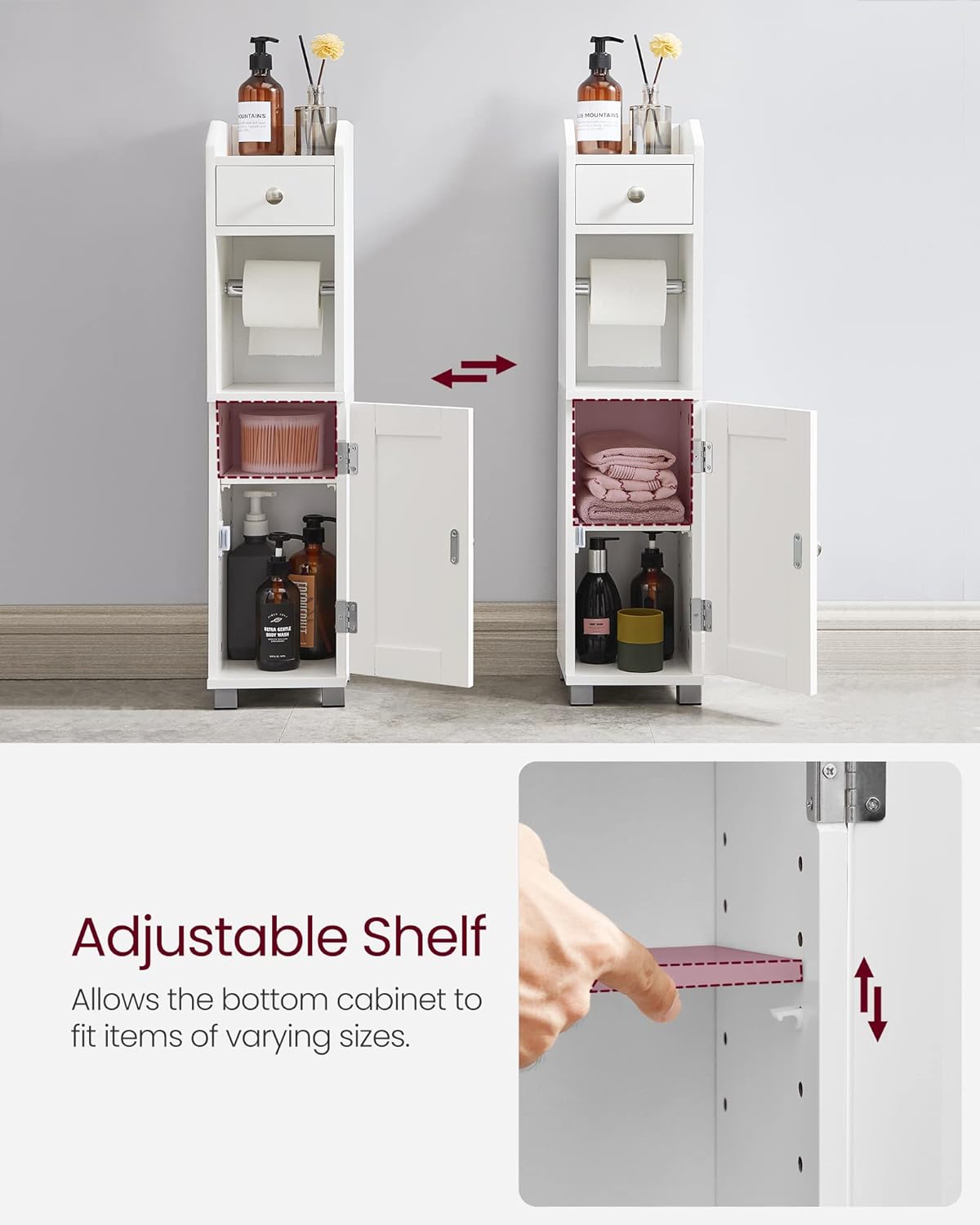 VASAGLE Small Bathroom Storage Cabinet