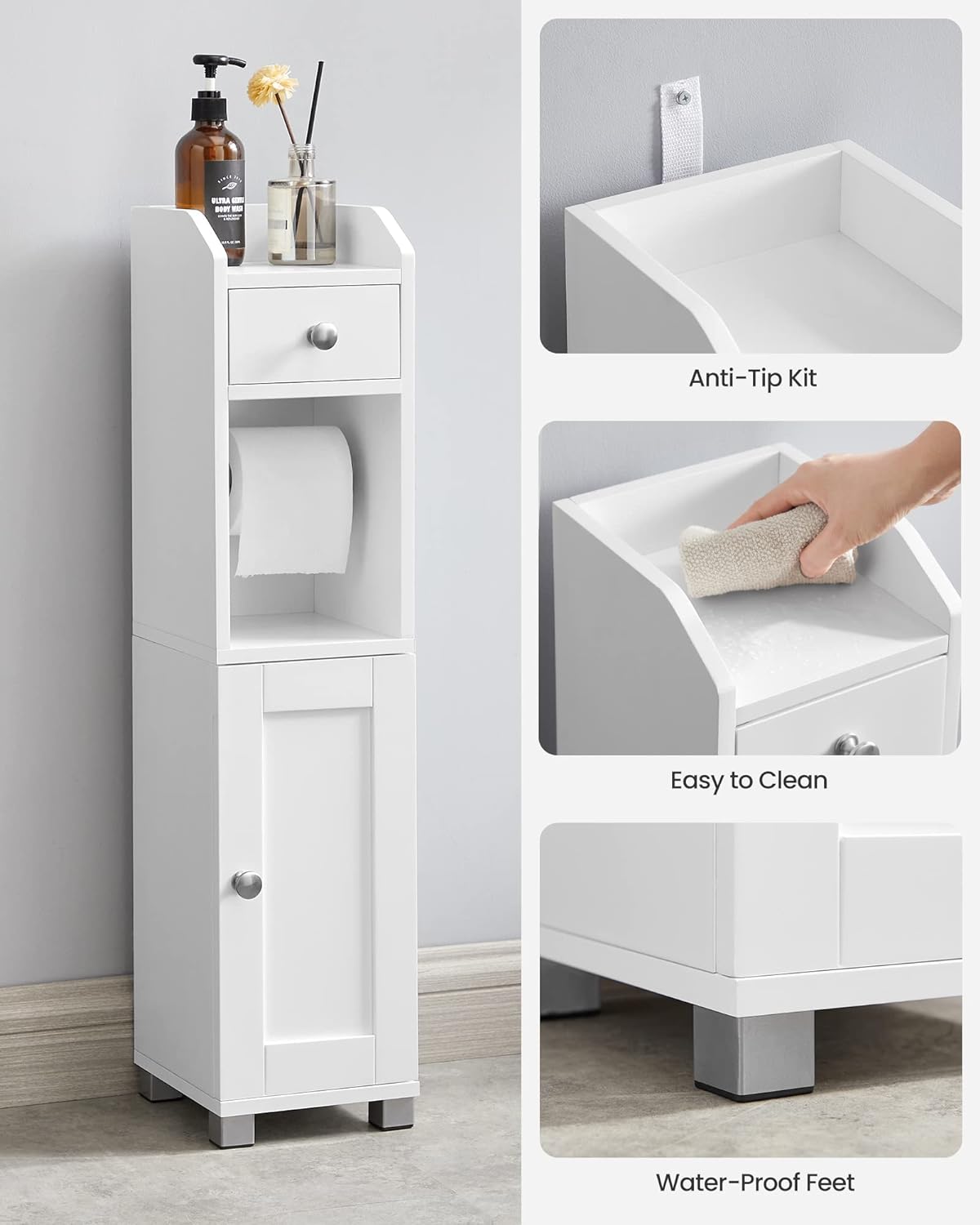 VASAGLE Small Bathroom Storage Cabinet