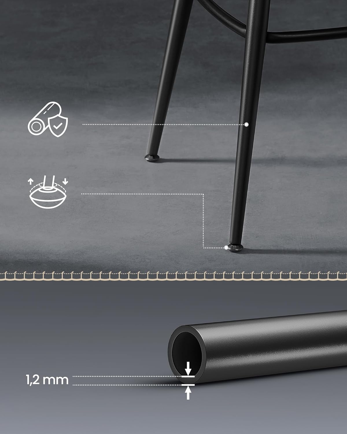 VASAGLE Set of 2 Bar Stool