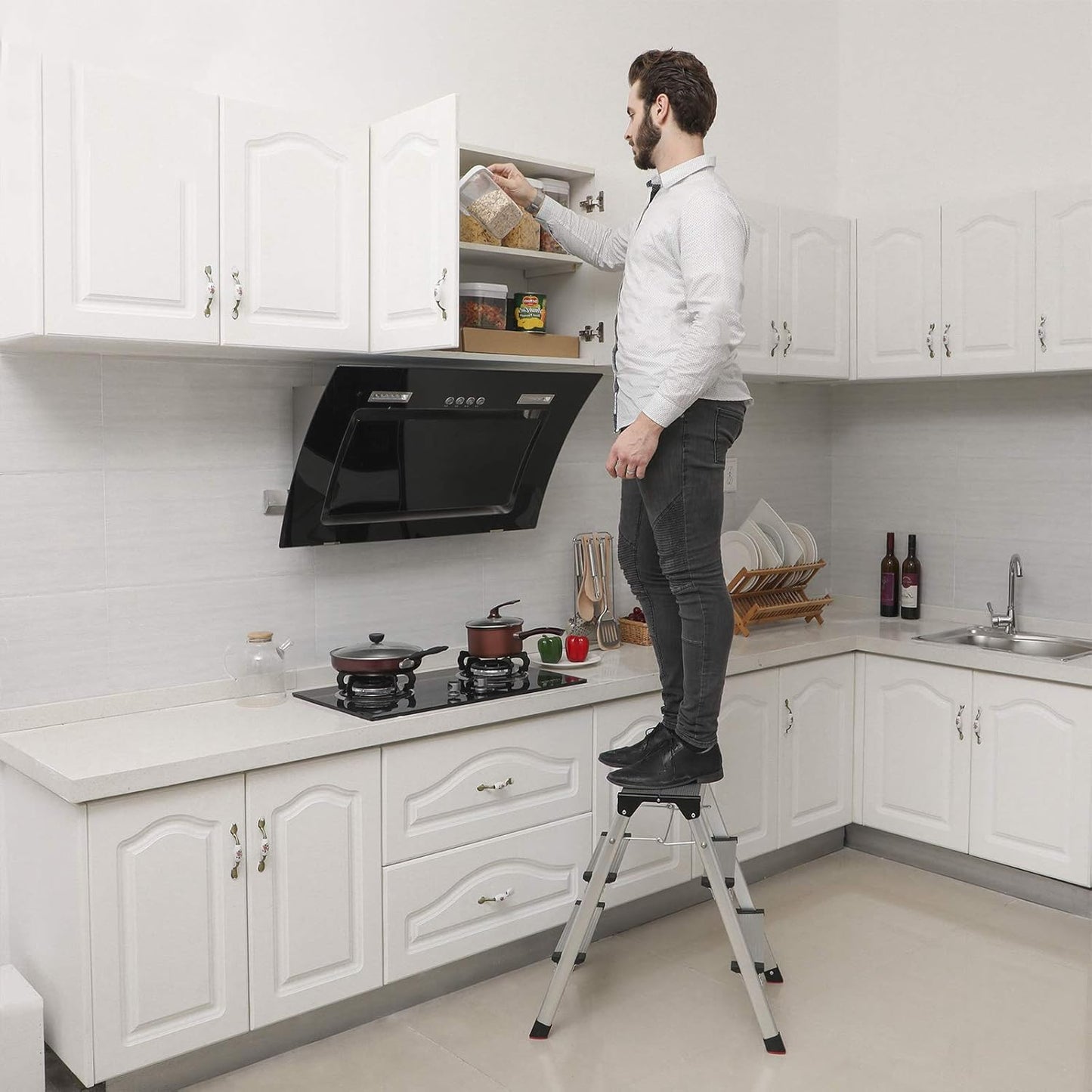 SONGMICS aluminum ladder GLT23K