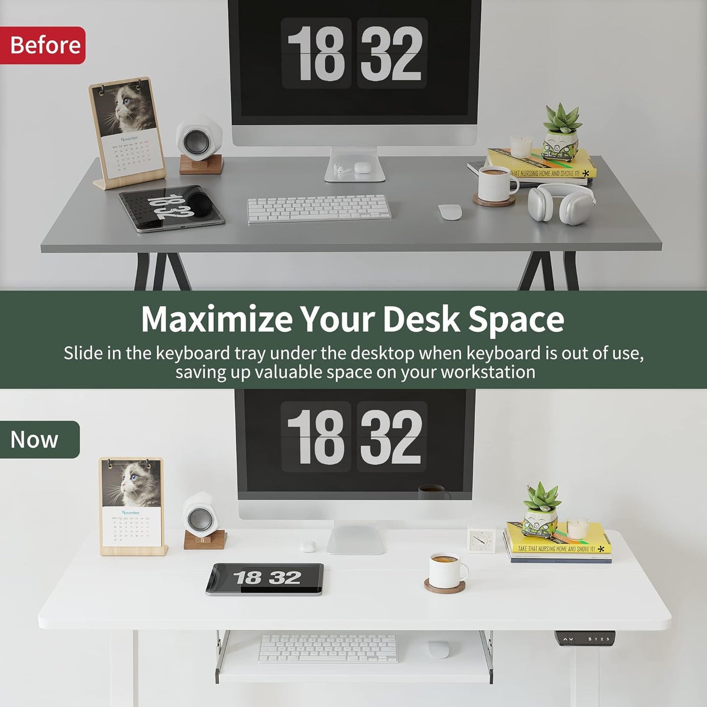 Standing Desk with Keyboard Tray