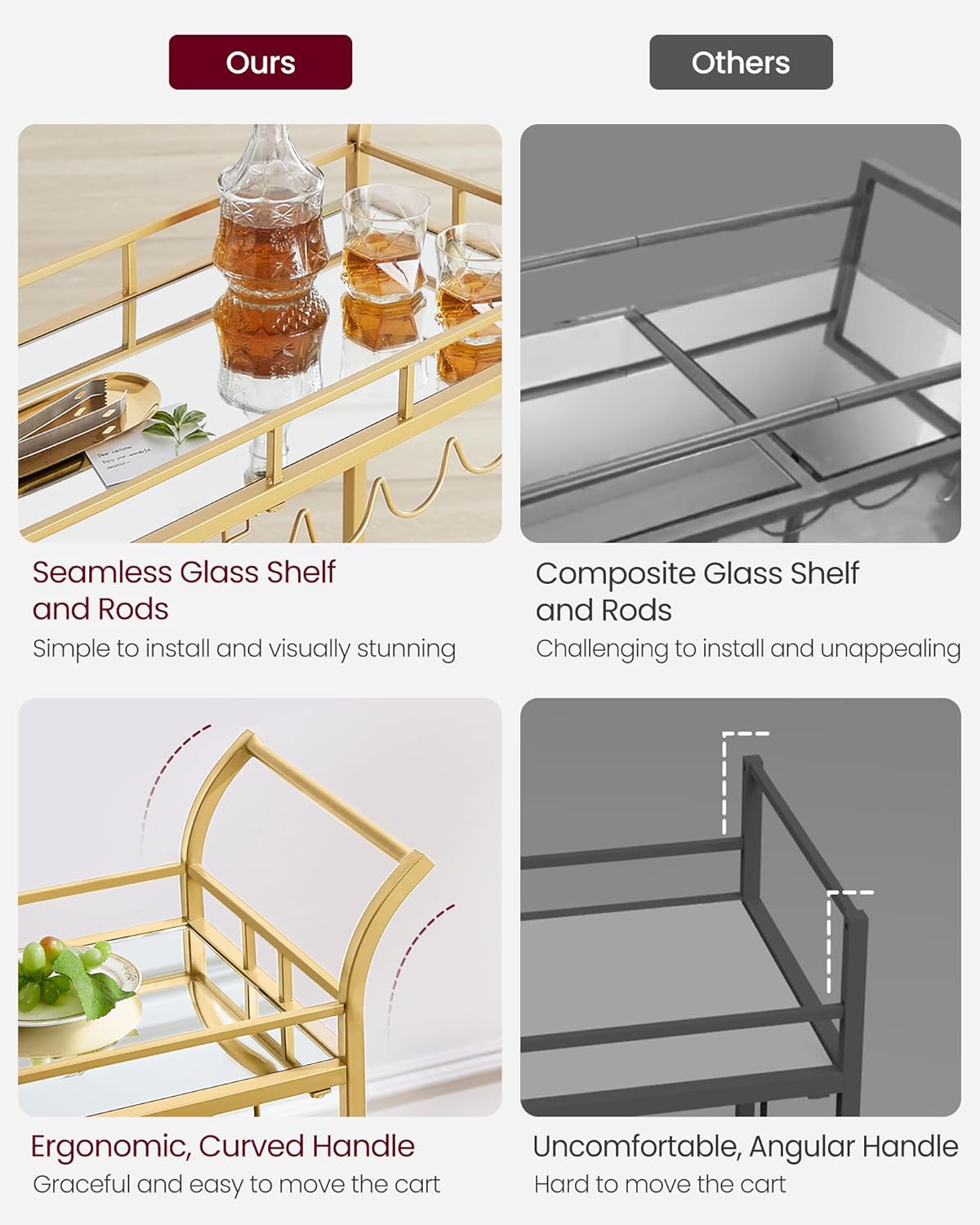 VASAGLE Bar Cart LRC090A03