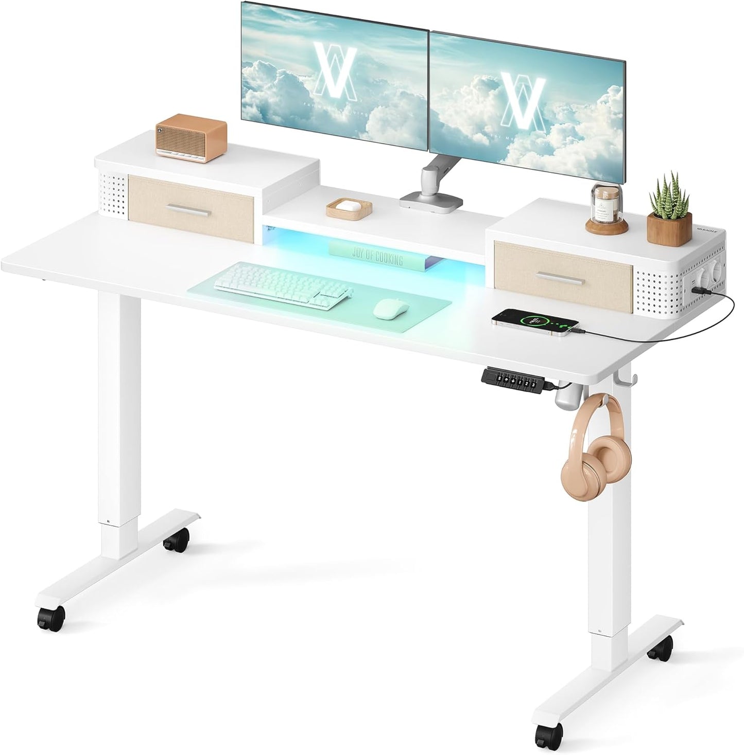 VASAGLE Height-adjustable electric desk LSD184W01