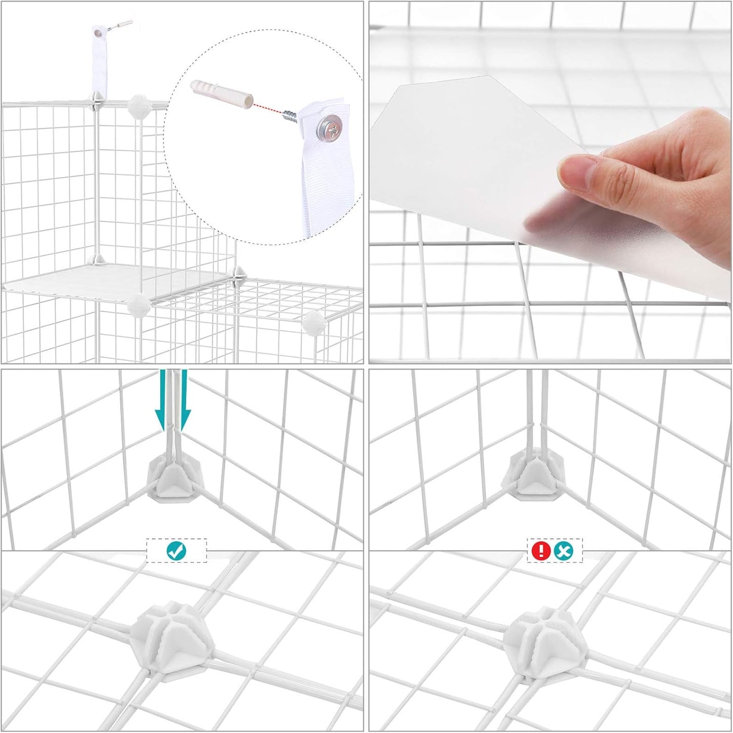 SONGMICS 16 Cube Metal Wire Storage Organiser LPI44W