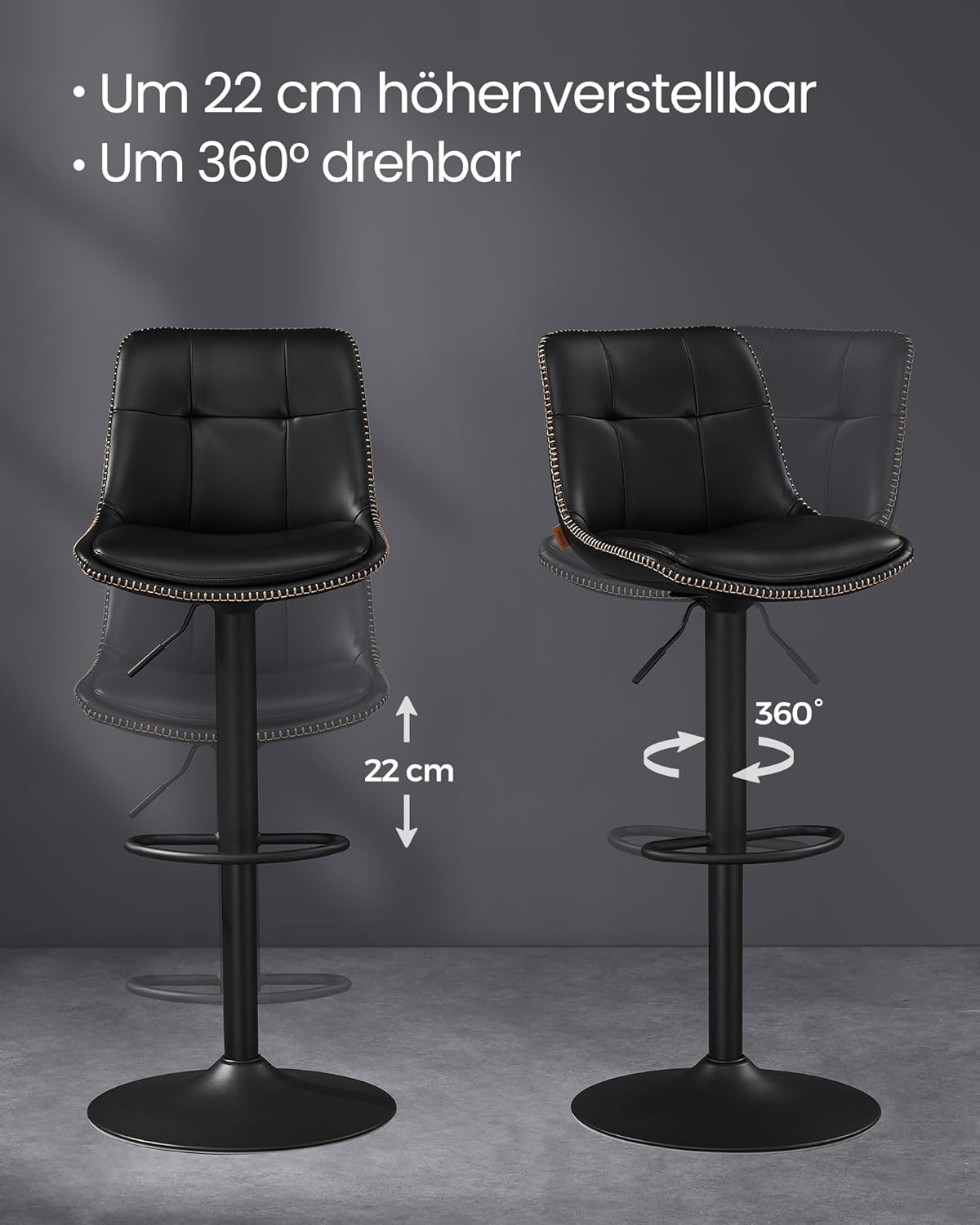 VASAGLE Bar Stools Set of 2