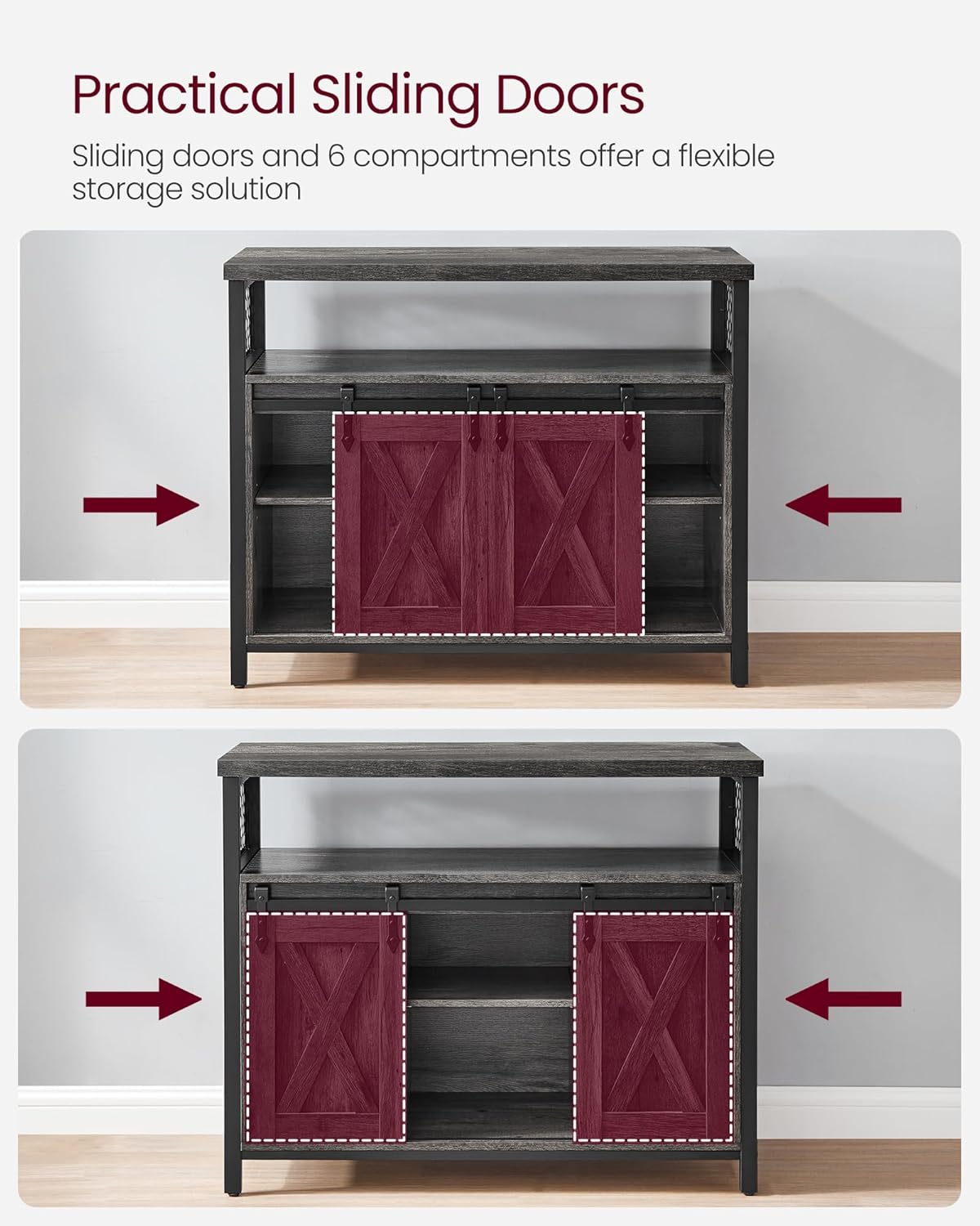 VASAGLE Sideboard, Kitchen Cabinet LSC092B04