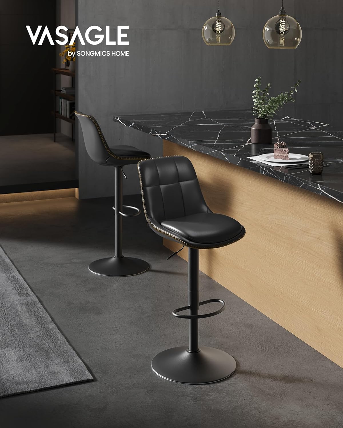 VASAGLE Bar Stools Set of 2