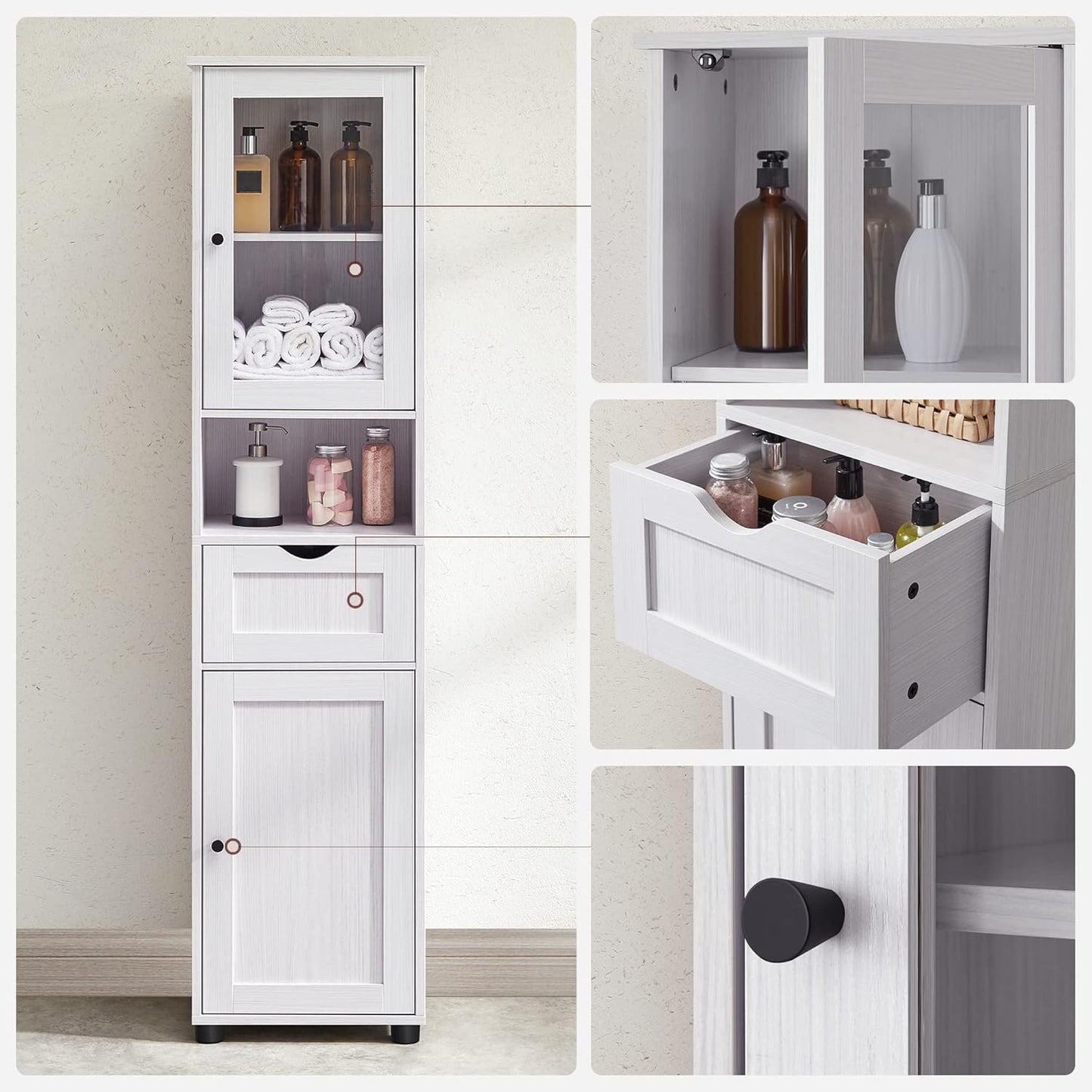 VASAGLE Tall Bathroom Cabinet BBK163T44V1