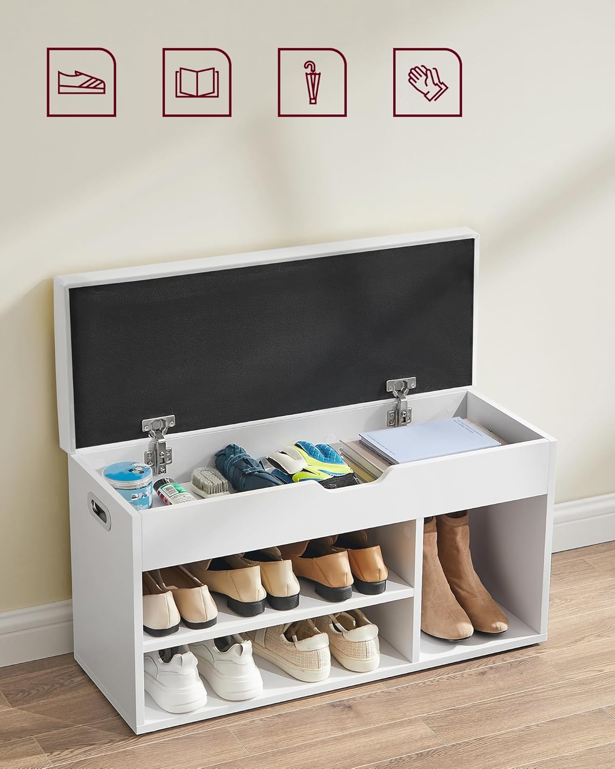 VASAGLE Padded Shoe Bench LHS030W