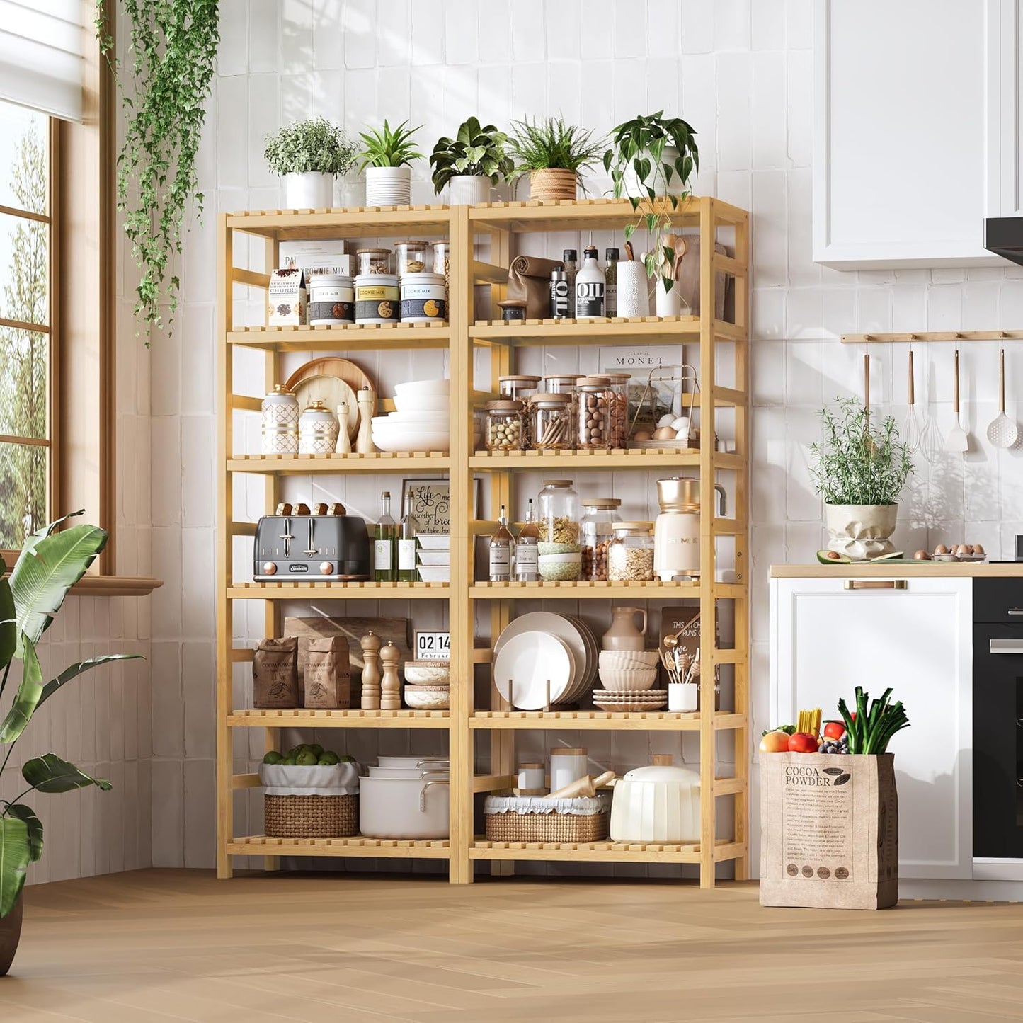 6-Tier Bamboo Shelf