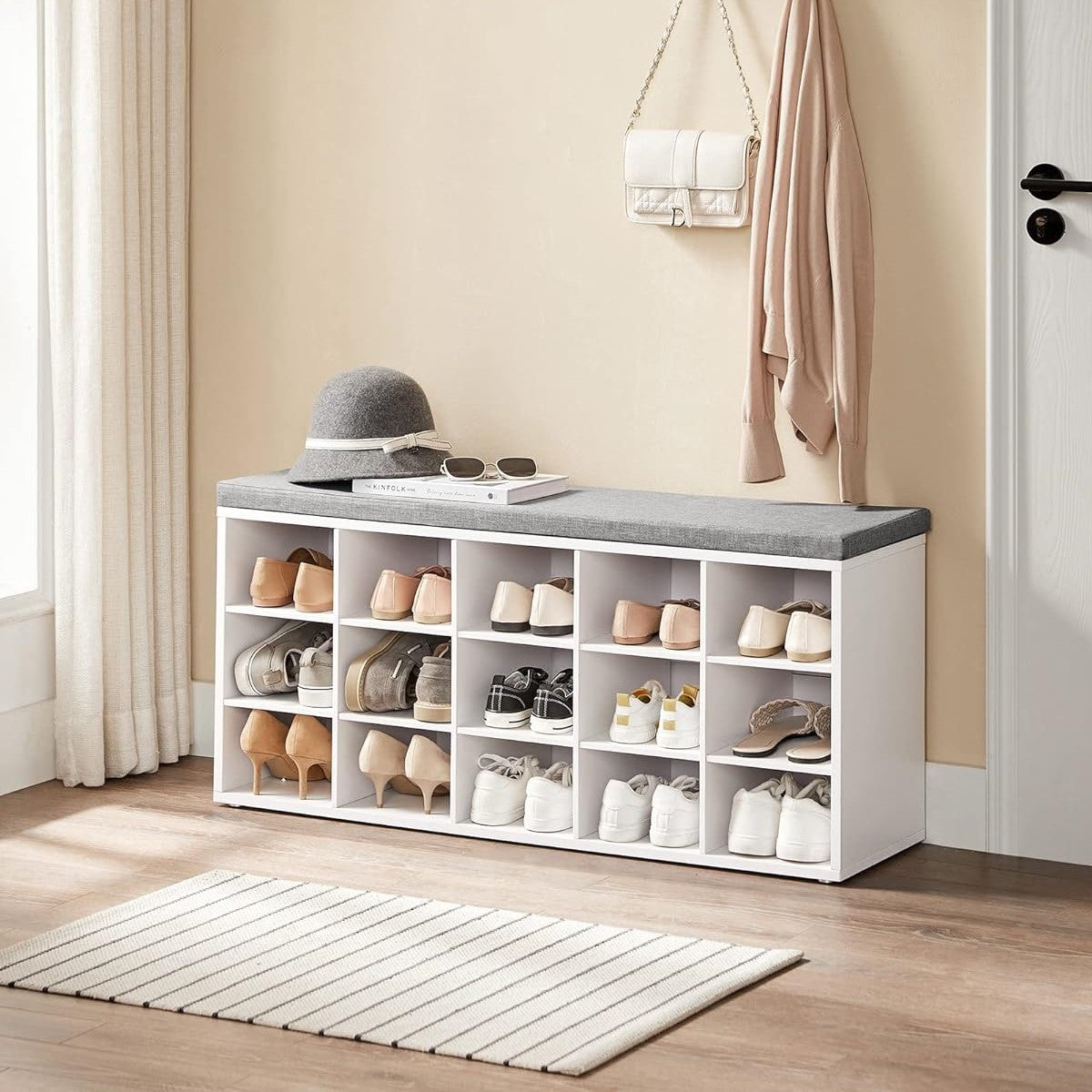 VASAGLE Shoe Bench with Cushion
