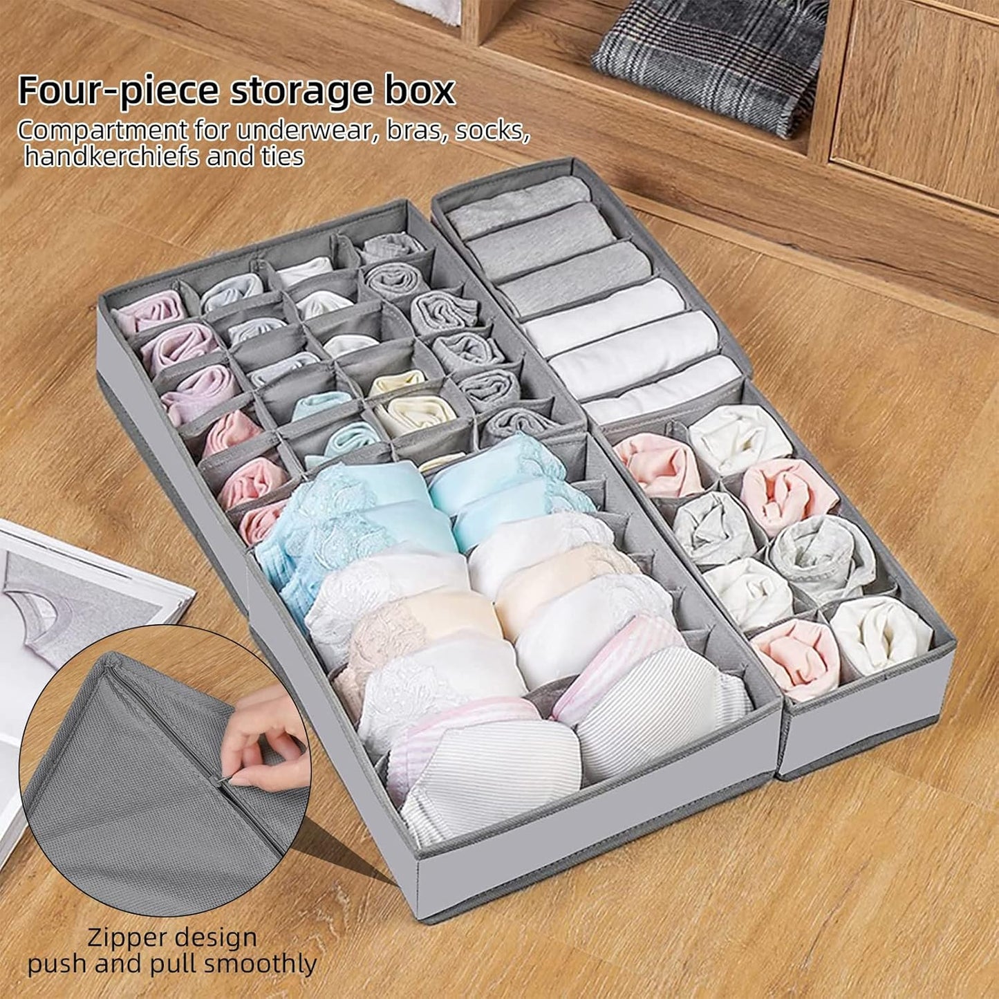 Set of 4 Foldable Bra Organiser