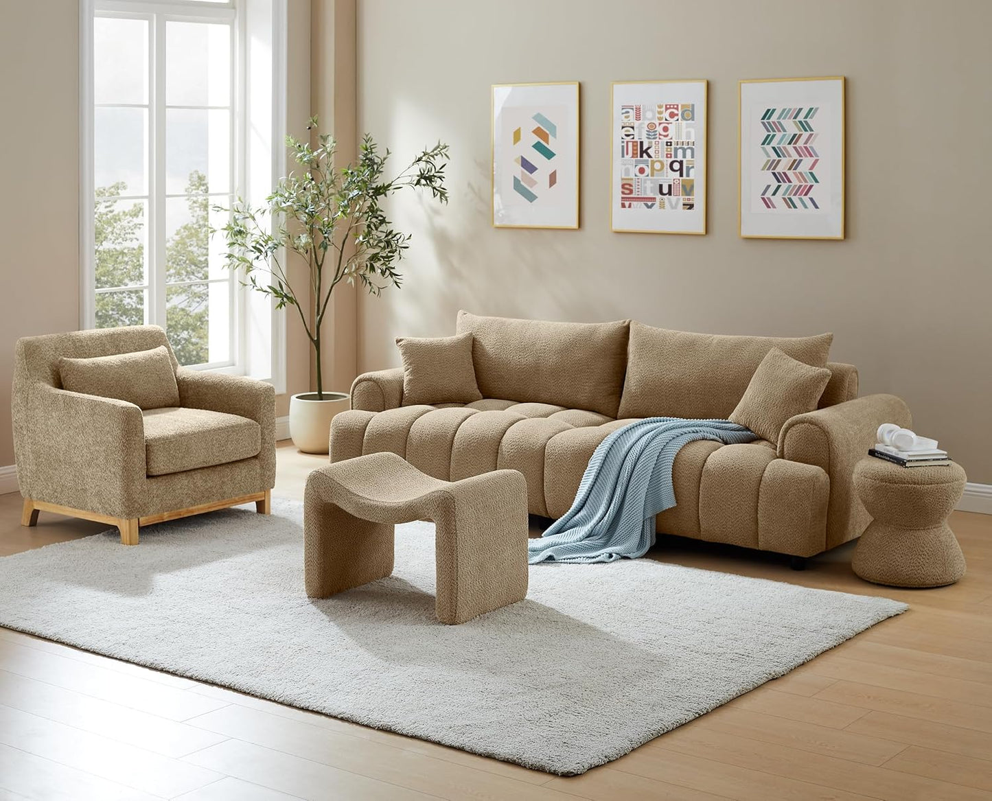 VANOMi Fabric Upholstered Comfy Reading Armchair