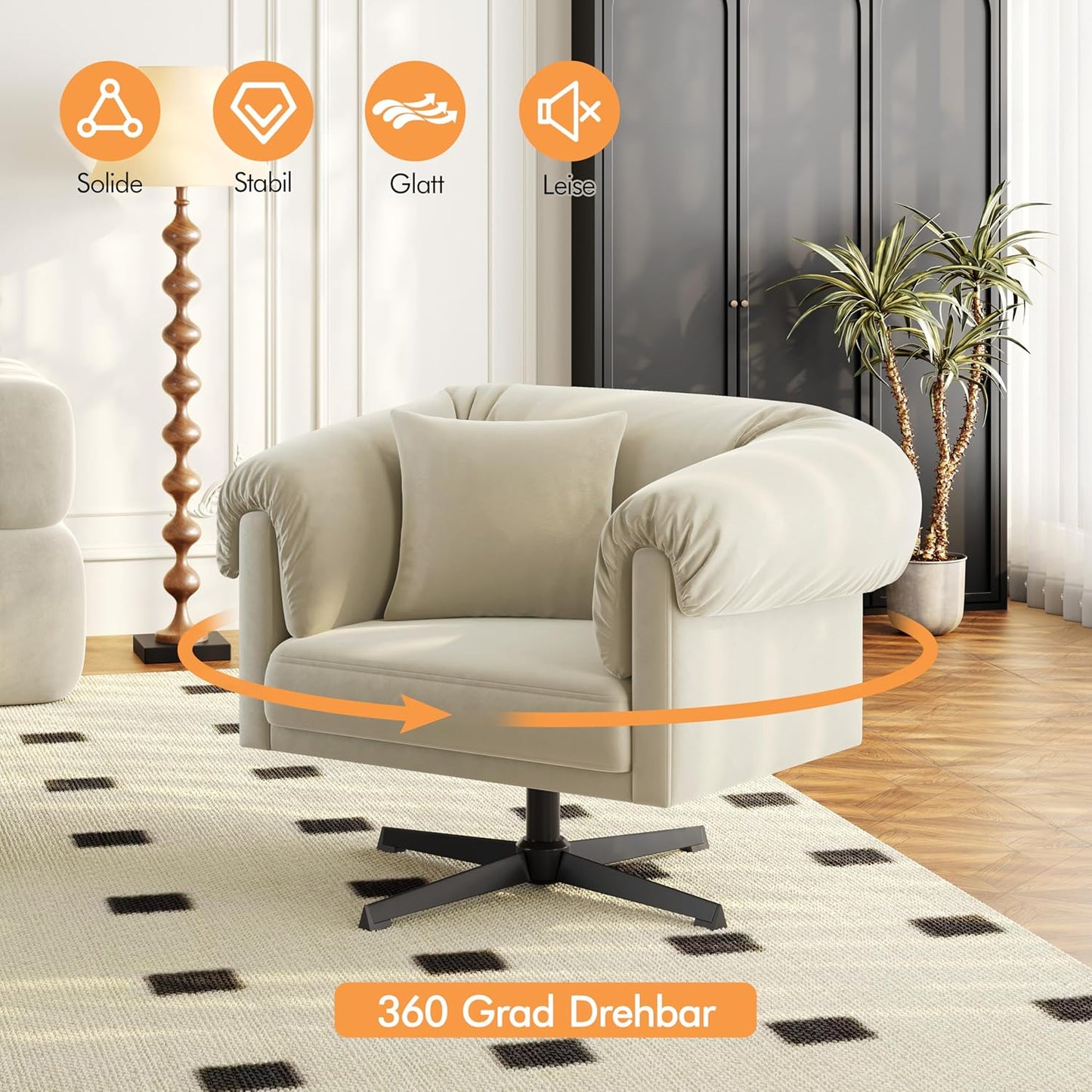 Yaheetech Armchair 360° Rotatable Lounge Chair