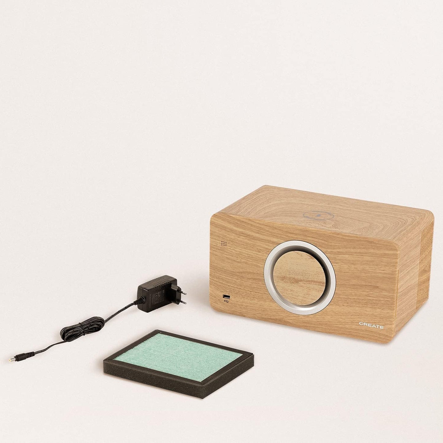 CREATE Air Pure Compact Air Purifier with Bluetooth Speaker and Wireless Charger