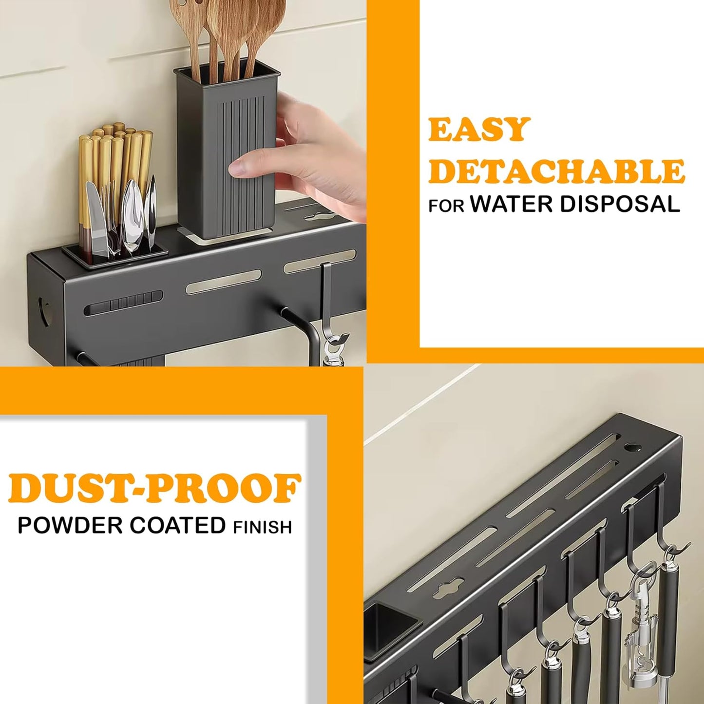 Wall Mount Kitchen Hanging Rack