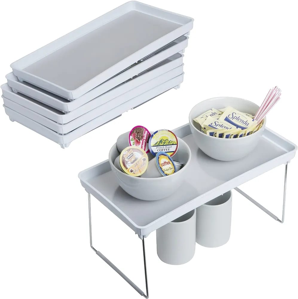 Foldable Rubber Lined Plastic Kitchen Organizer Rack