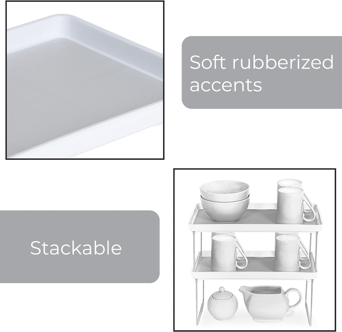Foldable Rubber Lined Plastic Kitchen Organizer Rack