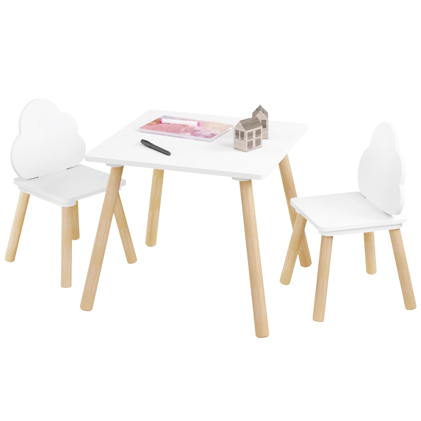 Kids Table and Chair Set, 3-Piece