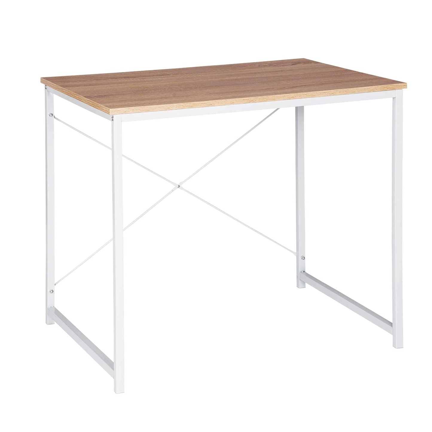 Wood with Iron Frame Computer Desk