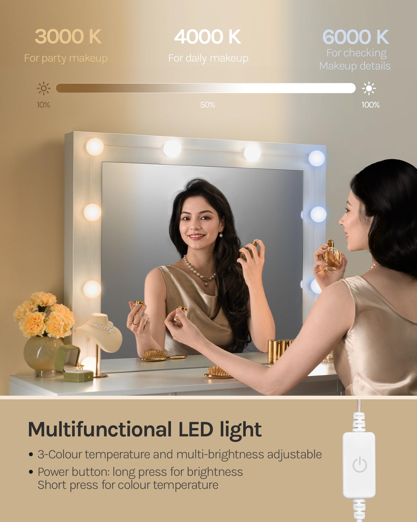 Dressing Table with LED Lights