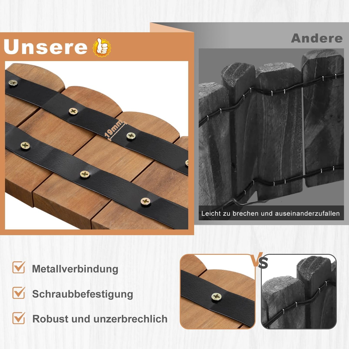 Decorative Wooden Lawn Fence,