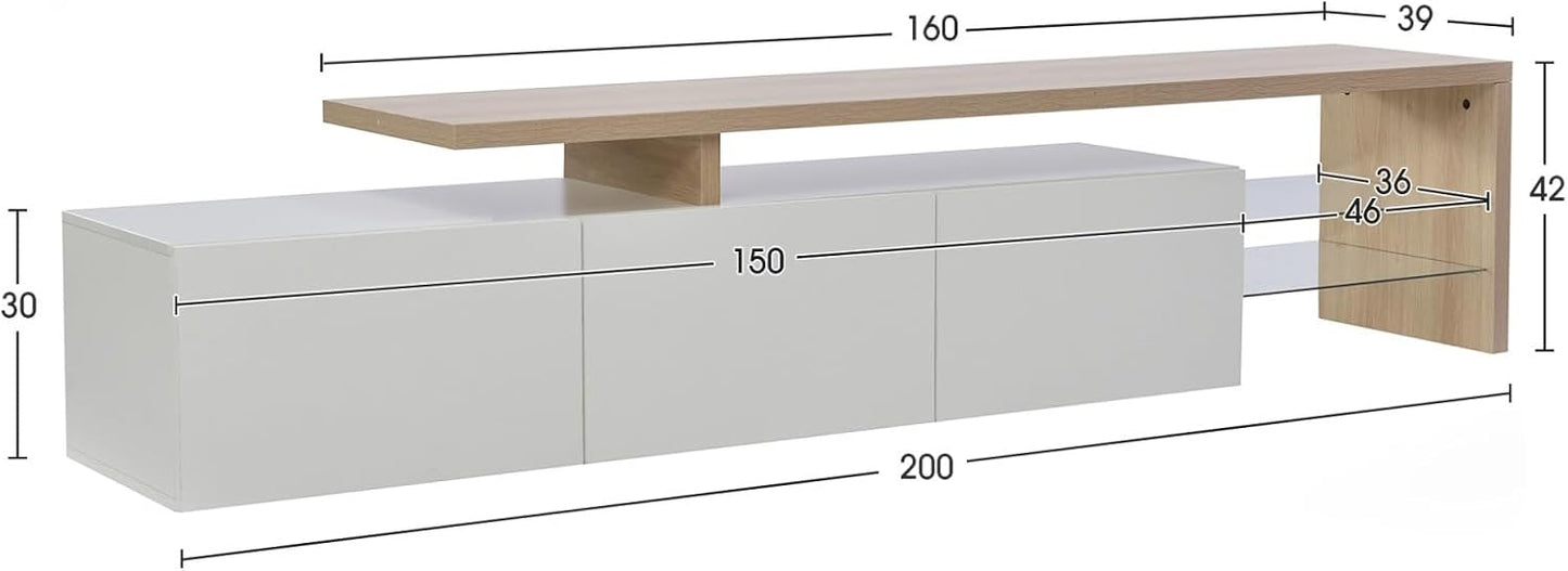 LED TV Bench in Two-Piece Set